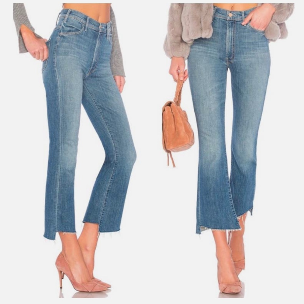 Mother The Hustler Two Step Ankle Fray Jeans Jumping Off Swings